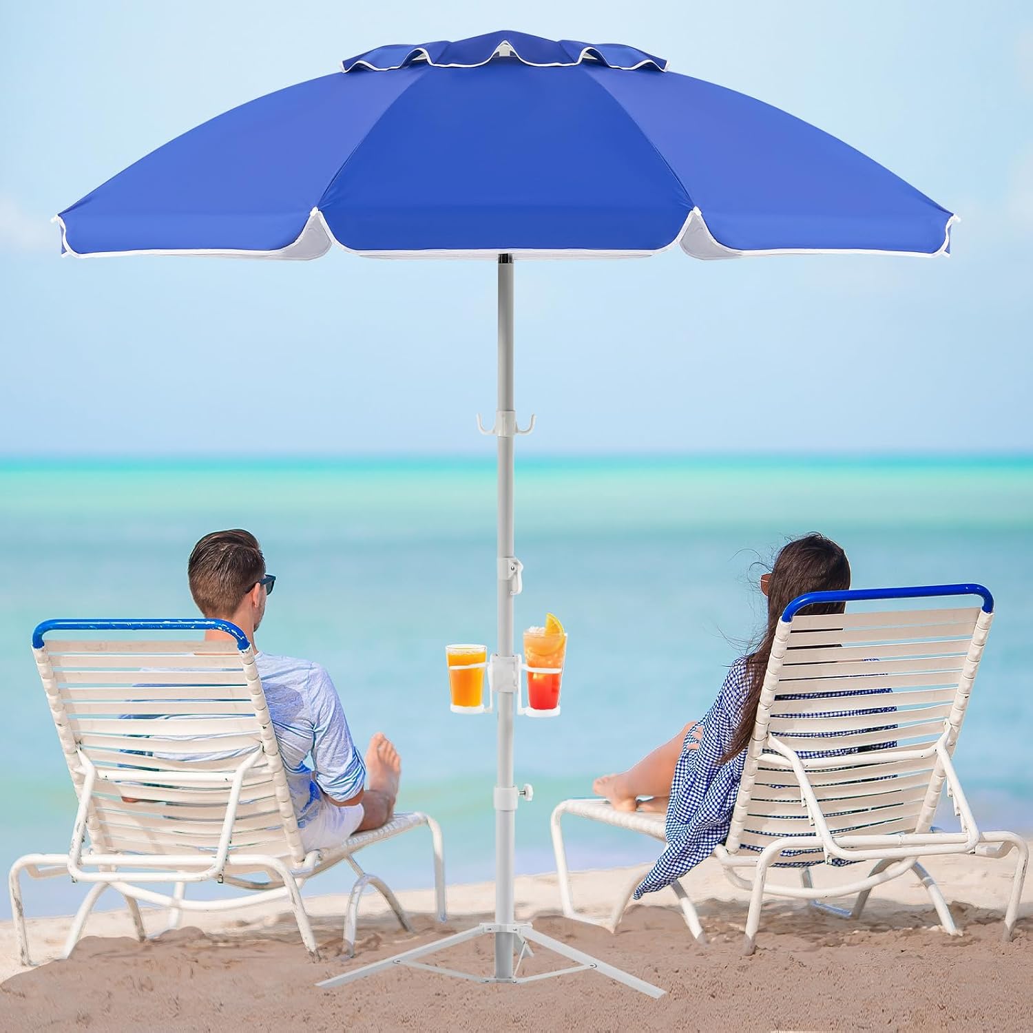 Outdoor Sports Umbrella - Payung Portabel 6,5 kaki dengan Penyangga,