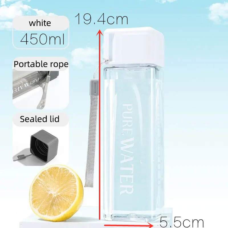 450Ml,1 Buah Gelas Minum Kotak - Outdoor Sport Glass Water Bottle ulasan dan harga