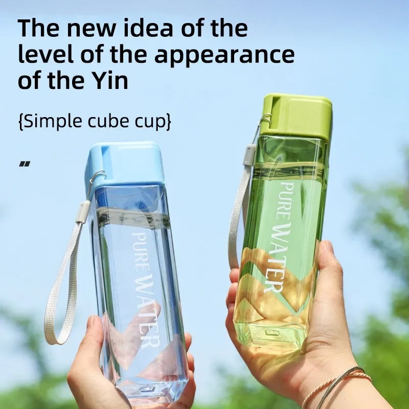 450Ml,1 Buah Gelas Minum Kotak - Outdoor Sport Glass Water Bottle ulasan dan harga