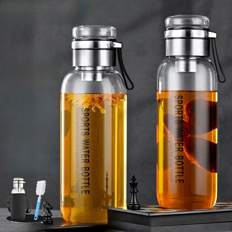 Botol Air Kaca 1.0/1.2 L denga - Outdoor Sport Glass Water Bottle ulasan dan harga