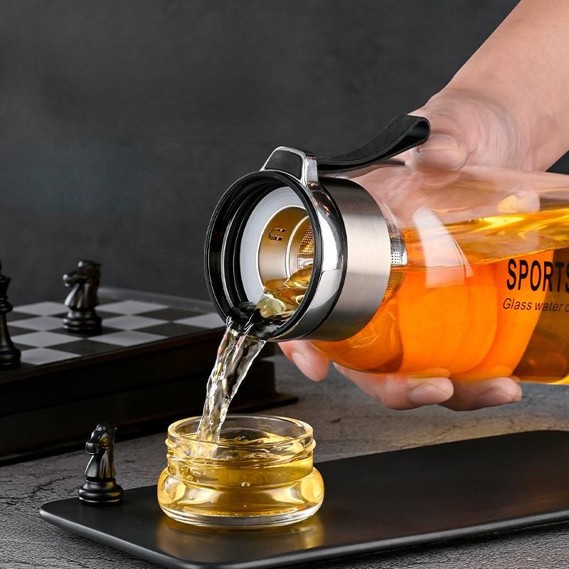 Botol Air Kaca 1.0/1.2 L denga - Outdoor Sport Glass Water Bottle ulasan dan harga